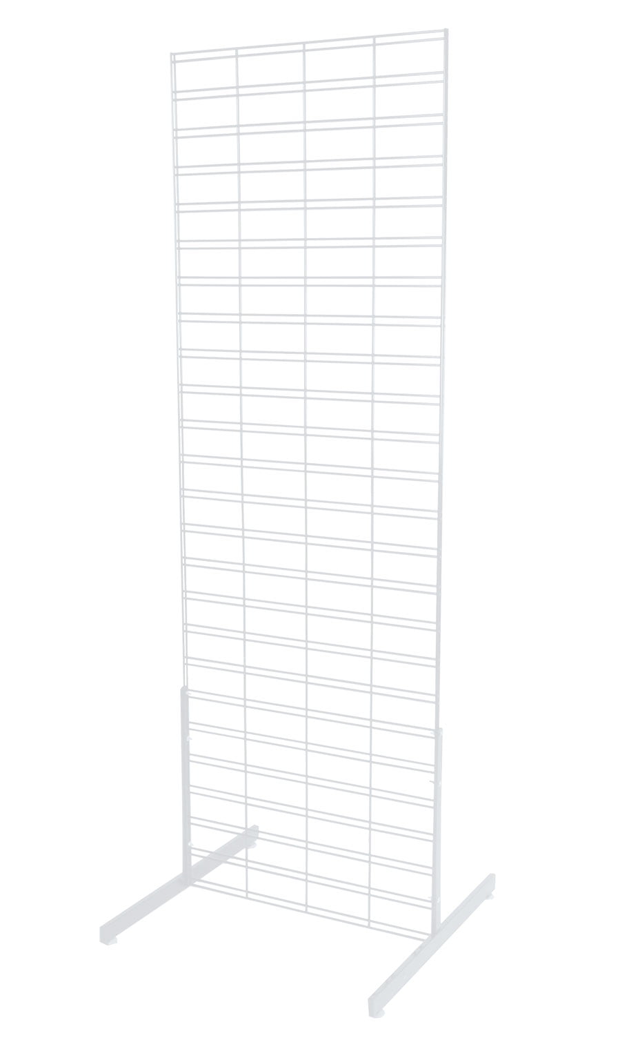 SSWBasics Gridwall Panel Display Stand - 2 x 6 Foot White Slat Grid Standing Screen Panel with 2 Grid Legs - Ideal for Art Display Panels and Wire Grid Wall Display Rack