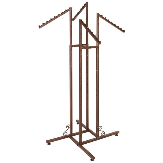 SSWBasics Heavy Duty 4-Way Clothing Rack with Slant Arms Boutique Cobblestone Clothes Rack Premium Clothing Rack for Hanging Clothes Versatile Clothing Racks for Retail Display and Storage