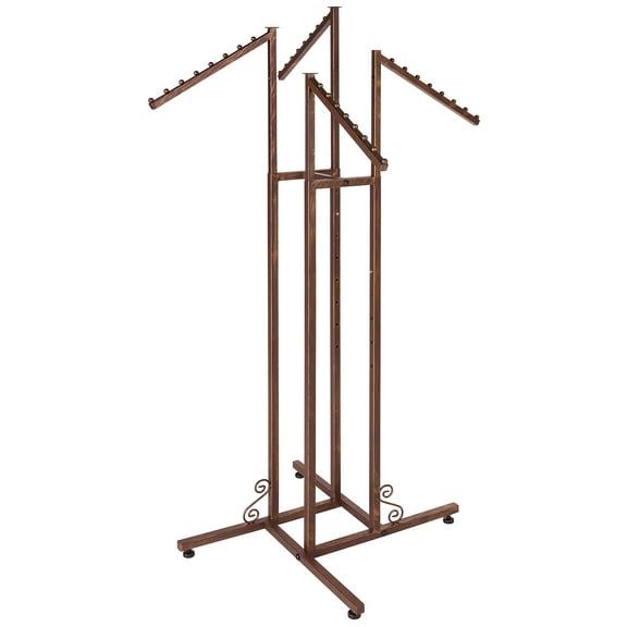 SSWBasics Heavy Duty 4-Way Clothing Rack with Slant Arms  Boutique Cobblestone Clothes Rack  Premium Clothing Rack for Hanging Clothes  Versatile Clothing Racks for Retail Display and Storage