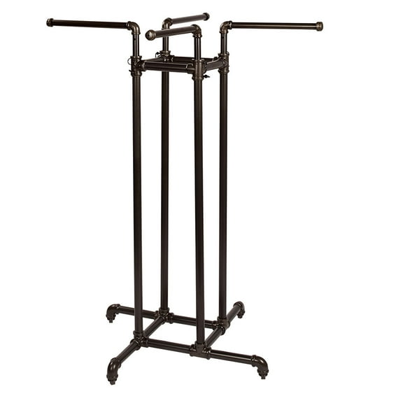 SSWBasics Heavy Duty Adjustable Pipe 4-Way Clothing Display Rack - Retail Clothing Rack