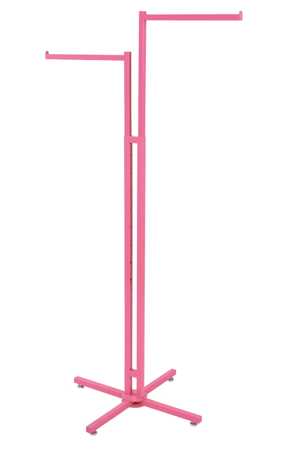 SSWBasics Hot Pink 2-Way Retail Clothing Rack with Straight Arms - Sleek and Sturdy Clothes Display Rack for Boutiques and Thrift Stores - Premium Boutique Clothing Rack for Garment Organization