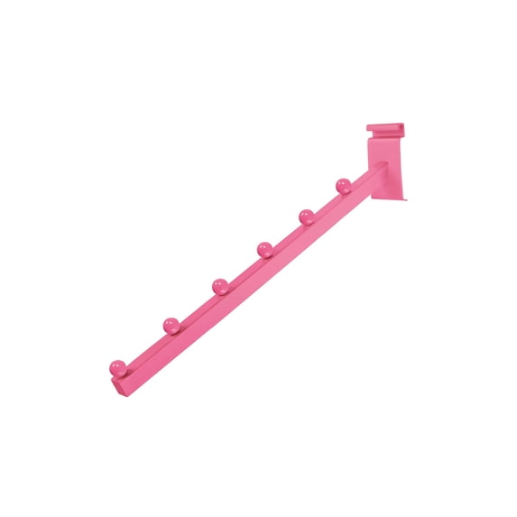 SSWBasics Hot Pink 6-Ball Waterfall for Wire Grid - Pack of 5- Hot Pink Gridwall Hooks - Sturdy Waterfall Gridwall Accessories for Retail - Wire Grid Wall Accessory