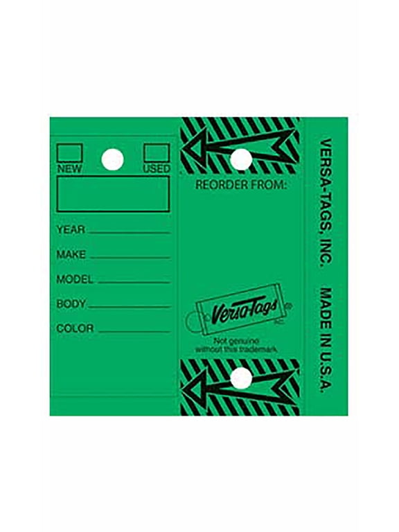 Laminated Key Tag - Green - 1 1/4 in W x 3 in H - Box of 250