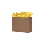 SSWBasics Large Natural Kraft Paper Shopping Bags with Handles - Case of 25