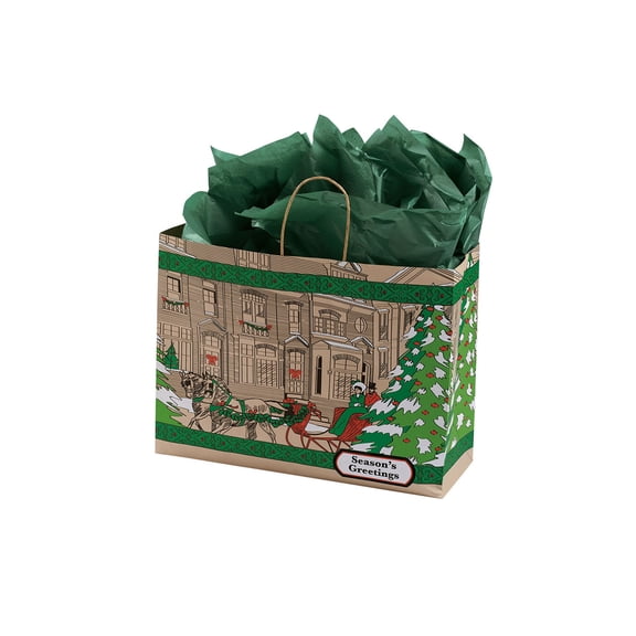 SSWBasics Large Street Scene Shopping Bags - 16 x 6 x 12 1/2 100 Case
