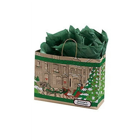 SSWBasics Large Street Scene Paper Shopping Bags 16"x 6"x 12 1/2"e of 100