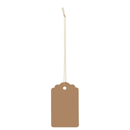 SSWBasics Large Strung Scalloped Khaki Tags - 3¼”H x 2”W - Pack of 500