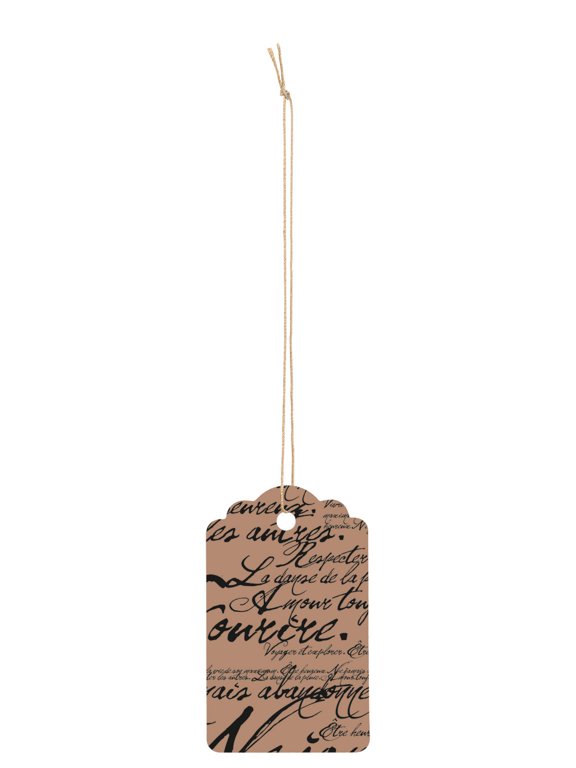 Large Strung Scalloped Paris Script Tags - pack of 500