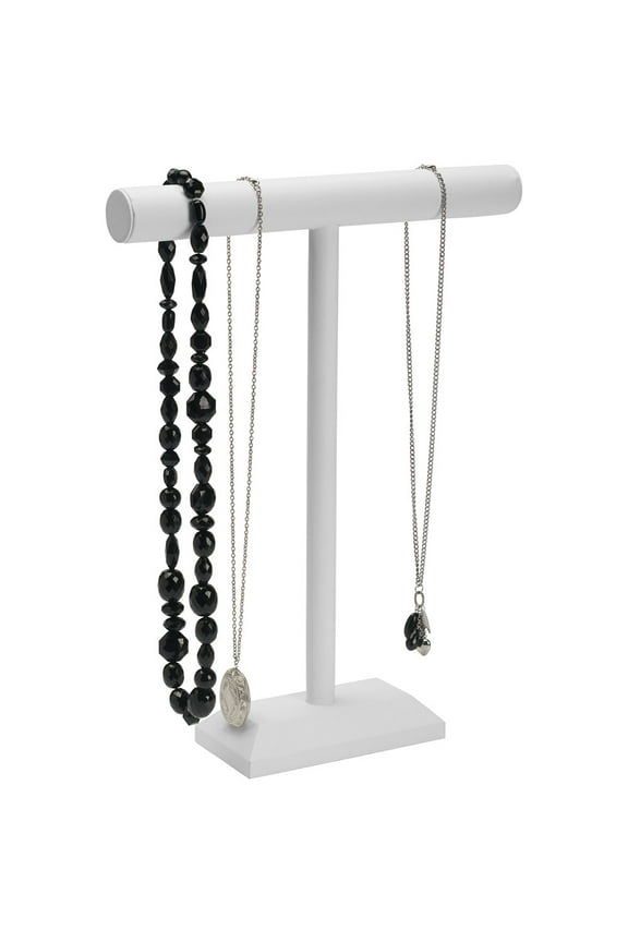 Large White Faux Leather T-Bar Display - Case of 3