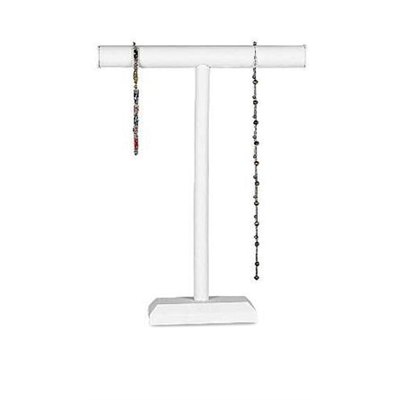 SSWBasics Large White Faux Leather T-Bar Display - Case of 3