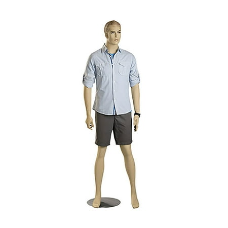 SSWBasics Male Caucasian Complexion Fiberglass Mannequin - Molded Blonde Hair - Height 6'