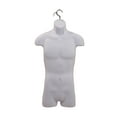 thumbnail image 1 of SSWBasics Male Molded Shatterproof White Shapely Torso Form With Hook - Fits Men's Sizes, 1 of 7