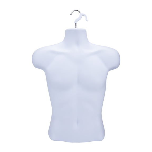 SSWBasics Male Molded White Shirt Form - Fits Men's Sizes S-L