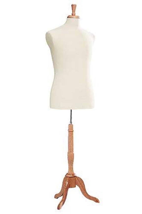 Male Off-White Jersey Suit Form - Includes Base Form and Finial - Size 38