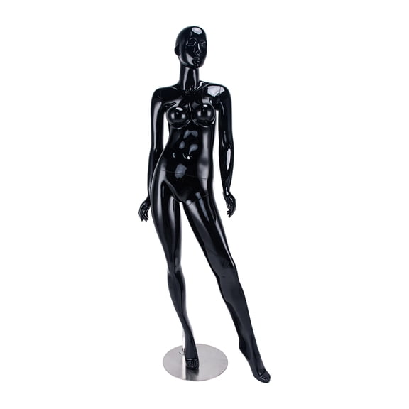 SSWBasics Glossy Black Cameo Fiberglass Female Mannequin with Base