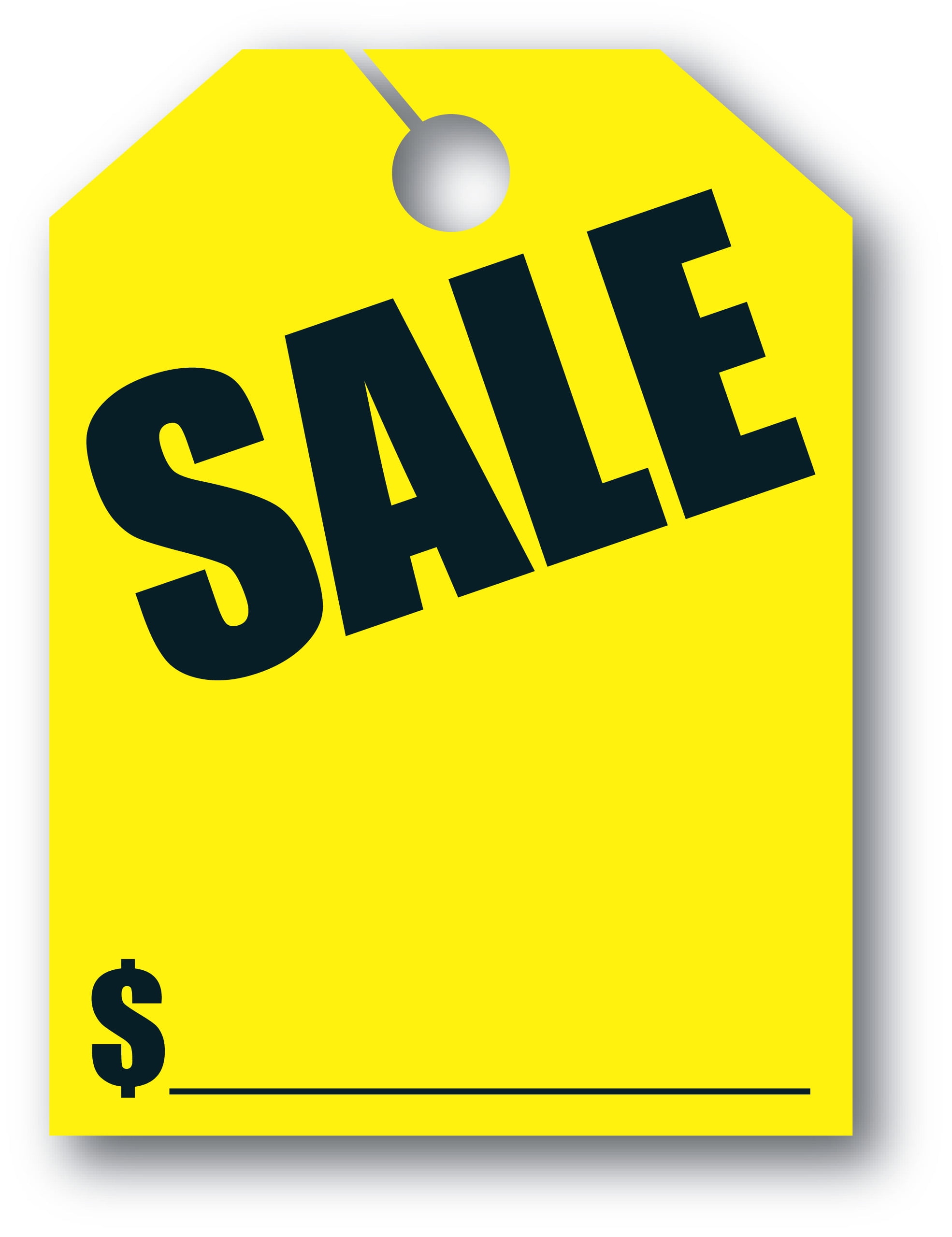 SSWBasics Mirror Hang Tags - Fl Yellow - "Sale" - 8 1/2ʺW x 11 1/2ʺL - Pack of 50- Bright Hang Tags for Dealerships - Durable Sale Tags and Car Tags for Professional Use