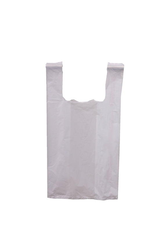 Plastic Bags - Small White T-Shirt Bags - TShirt Bags Plastic - 8 x 5 x 16 - Case of 2000