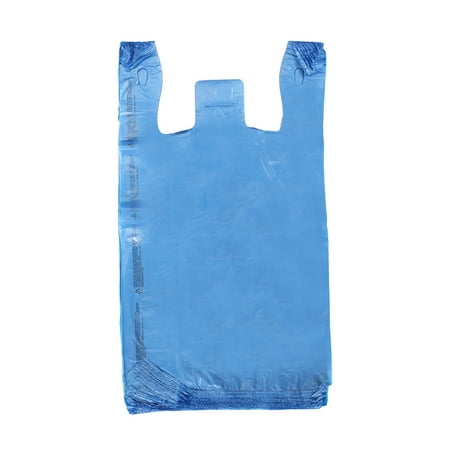 SSWBasics Plastic Shopping Bags - (Blue T-Shirt Bags 11 ½” x 6" x 21") - Case of 1000 - Durable Plastic Grocery Bags for Takeout Grocery Convenience Stores Thrift Shops Boutiques and Restaurants