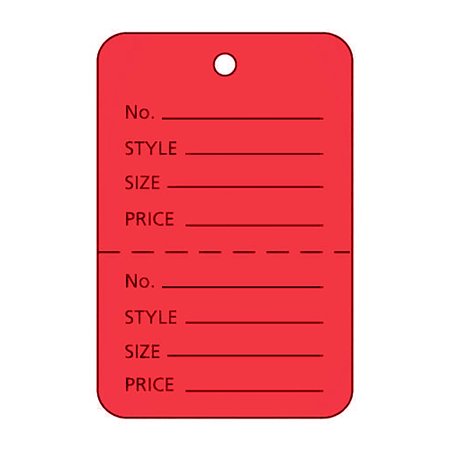 SSWBasics Red Tags 1 3/4 in W x 2 7/8 in H