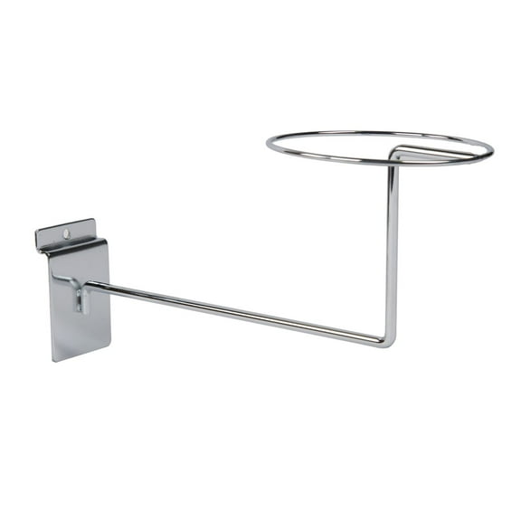 SSWBasics Retail Hat Display for Slatwall - Chrome Slatwall Hat Display  8-5/8" x 10-3/4" x 3"H  Single Hat Display for Organized Retail Presentation