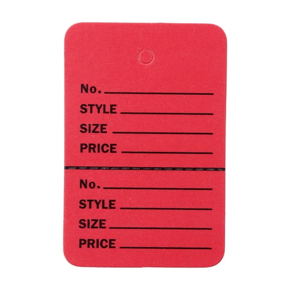 SSWBasics Retail Price Tag - Red - Unstrung - 1¾” W x 1⅞”H - Case of 1000- Clothing