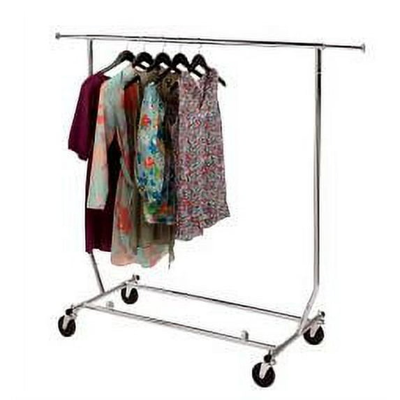 SSWBasics Rolling Rack for Clothes - Metal Clothes Rack with Wheels, Collapsible Rolling Rack, Clothing Rack for Storage and Organization, Portable and Adjustable