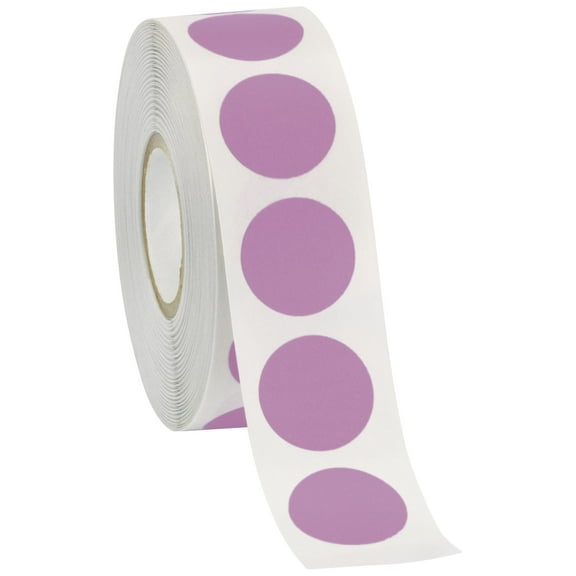 SSWBasics Self-Adhesive Labels (3/4" Diameter Circle) - Lavender - 1000 Labels Per Roll