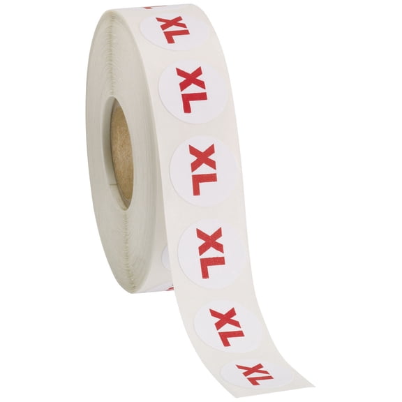 SSWBasics Self-Adhesive Size Labels - Size XL - Roll of 1000 Labels