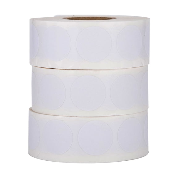 SSWBasics Self-Adhesive White Labels/Stickers - Roll of 1000