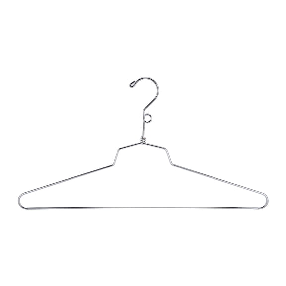 SSWBasics 18 in Heavy Duty Chrome Metal Wire Shirt Hangers - Case of 100