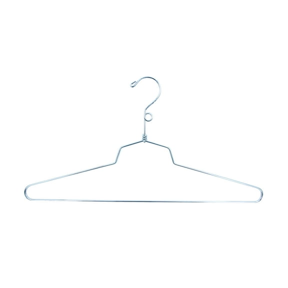 SSWBasics Shirt Hangers - 18 inch Chrome Metal Shirt Hangers Case of 100 - Metal Hangers