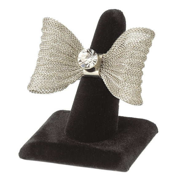 SSWBasics Single Finger Square Base Black Velvet Ring Display - 50 Pack- Elegant Ring