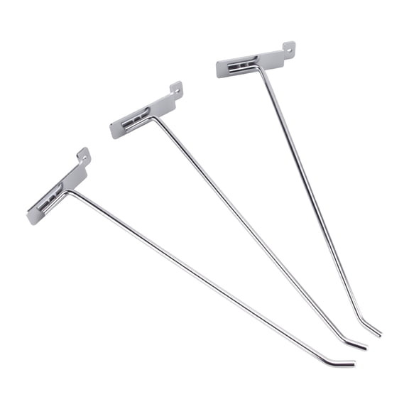 SSWBasics 12 in Chrome Slatwall Hooks - pack of 25