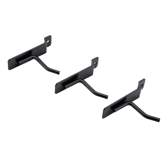 SSWBasics Slatwall Accessories: 2 in Black Slatwall Hooks 25 Count