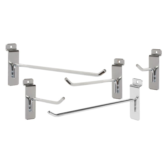 SSWBasics Slatwall Hook Bundle - 25 Chrome Hooks 2 4 6 8 and 10 in