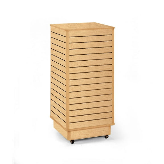 SSWBasics Slatwall Tower - Maple - Rolling (Wheels Included) - 24"L x 24"W x 54"H
