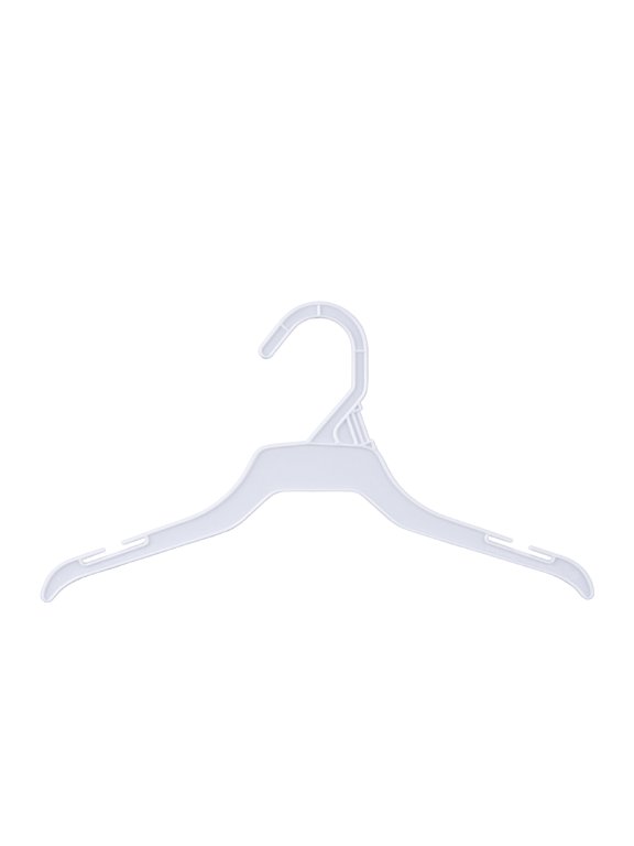 Sloped Shoulder White Plastic Children's Dress Hangers