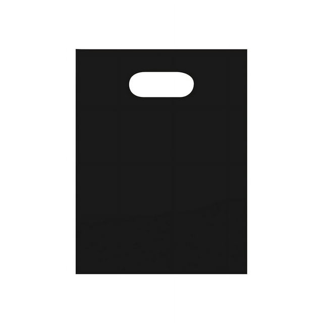 SSWBasics Small Low Density Black Plastic Merchandise Shopping Bags ...