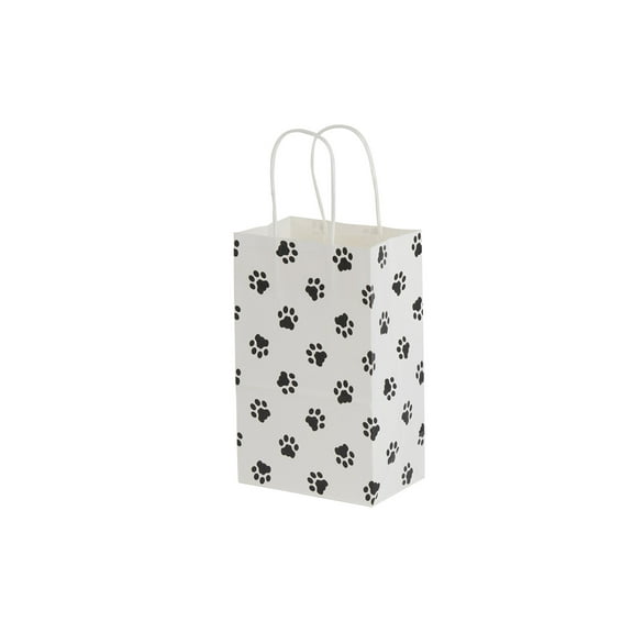 SSWBasics Small - Paw Print Paper Shopping Bags - Case of 100