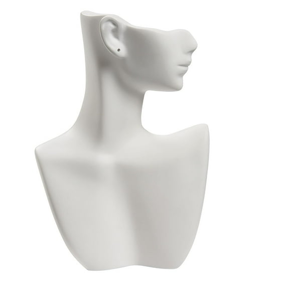 SSWBasics Small Side Profile White Earring/Necklace Display - Case of 3