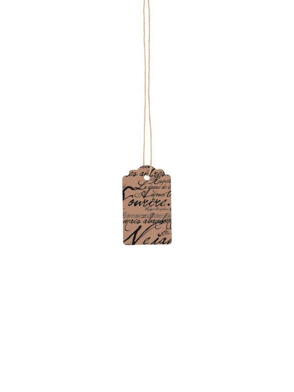 Small Strung Scalloped Paris Script Boutique String Price Tags