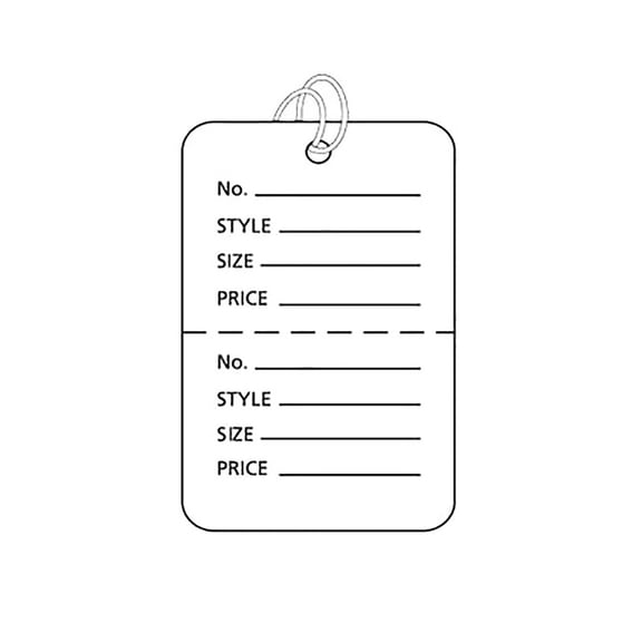SSWBasics Small Strung White Perforated Coupon Price Tags - pack of 1000