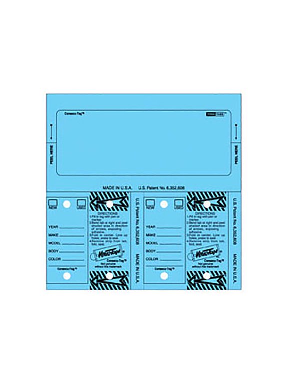 Stock Number Key Tag Set - Blue - 5 3/8 x 2 in - pack of 125