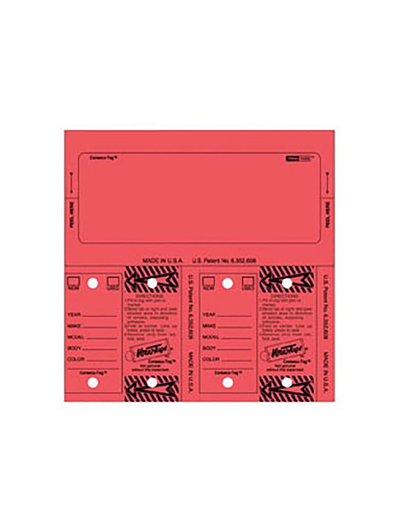 Stock Number Key Tag Set - Red - 5 3/8 x 2 in - pack of 125