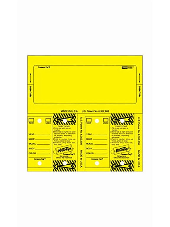 Stock Number Key Tag Set - Yellow - 125 Pack