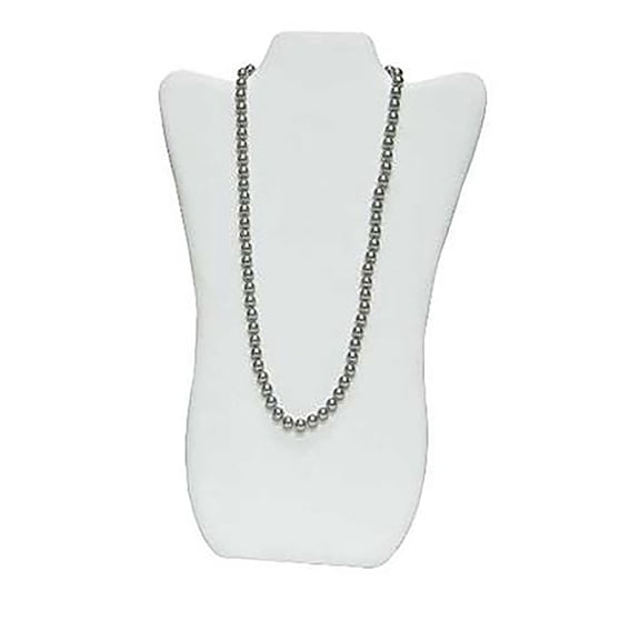 SSWBasics Tall White Faux Leather Necklace Display Easel - 25 Included