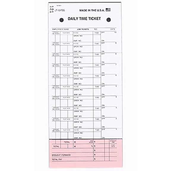 SSWBasics Technician's Daily Time Ticket - pack of 100