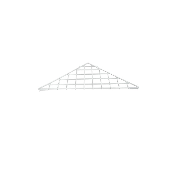 SSWBasics Triangle White Wire Grid Shelf - 24 in x 24 in x 32