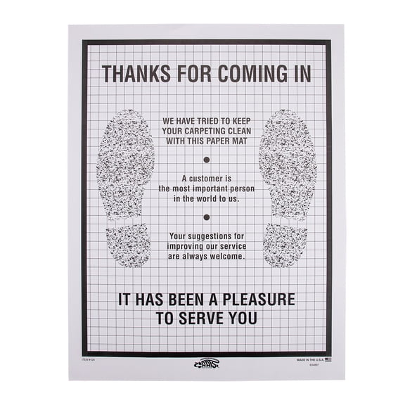 SSWBasics Paper Floor Mats for Cars - Thank You Design - Case of 500