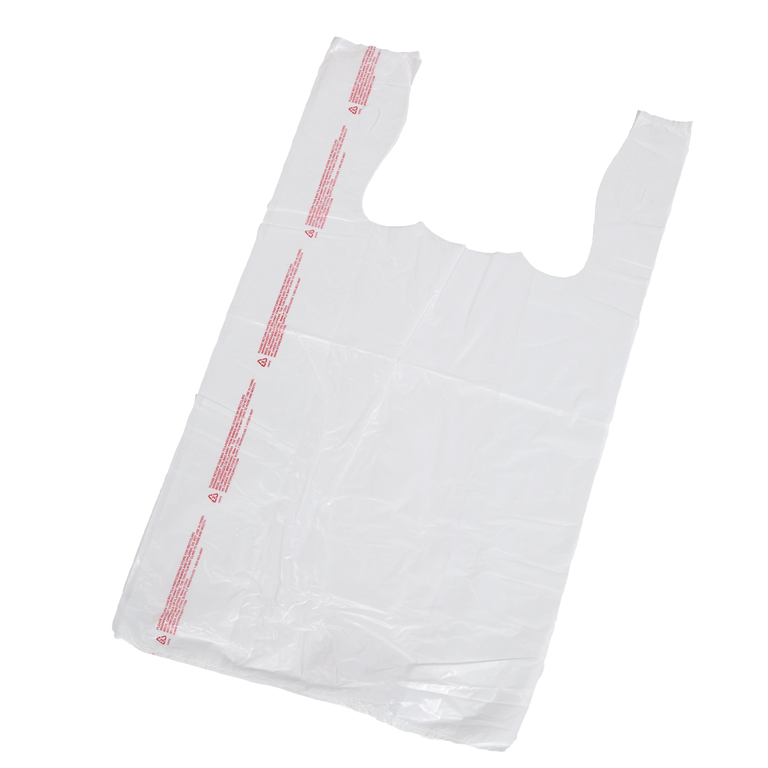 EcoQuality Plastic White Thank You T-Shirt Bags 400ct, 1/6 Shopping Bags, Grocery Bags, Poly Bags, Multi-Use, Medium size, Reusable Carry Out Bags (22